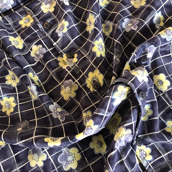 Vintage 90s Scarlet floral button down dress, M - Picture 6 of 7